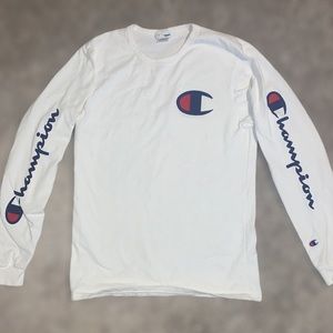 Champion Logo Long Sleeve Shirt (Logo on Sleeves)